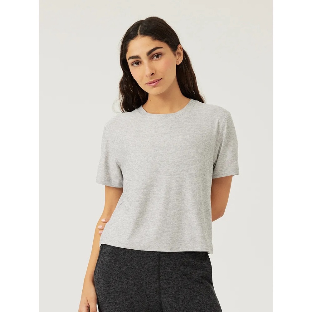 NWT XS Outdoor Voices CloudKnit Boxy Shortsleeve in Fog